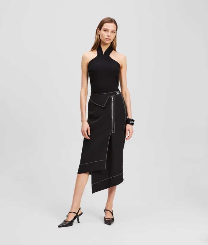 CONTRAST STITCH SKIRT