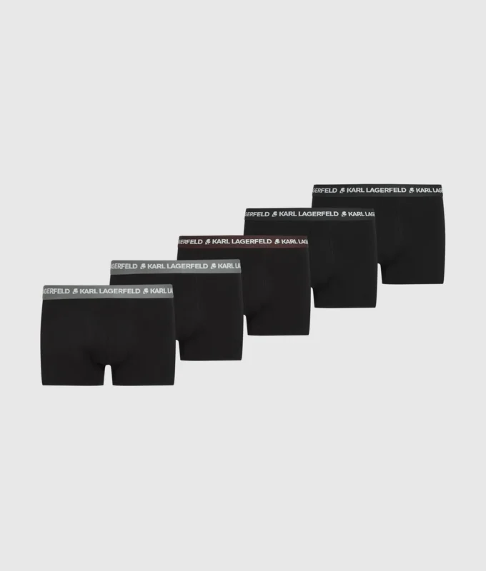 Contrasterende boxershorts met tailleband – 5-pack