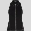 CONTRASTSTIKKING MOUWLOZE TOP