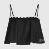 Cropped strandtop met geschulpte rand
