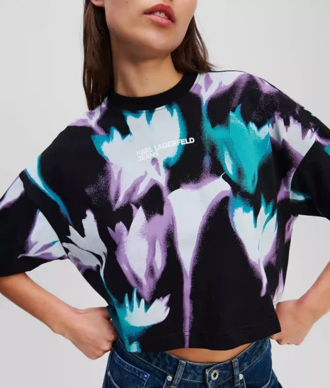 CROPTOP MET BLOEMENPRINT