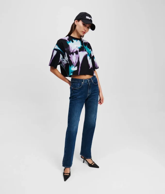 CROPTOP MET BLOEMENPRINT