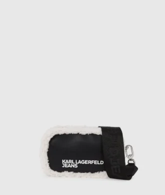 Crossbody cameratas van schapenvacht