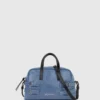 Denim bowlingtas met gesp