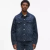 Denim jasje met all-over monogram