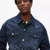 Denim jasje met all-over monogram