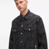 Denim jasje met all-over monogram