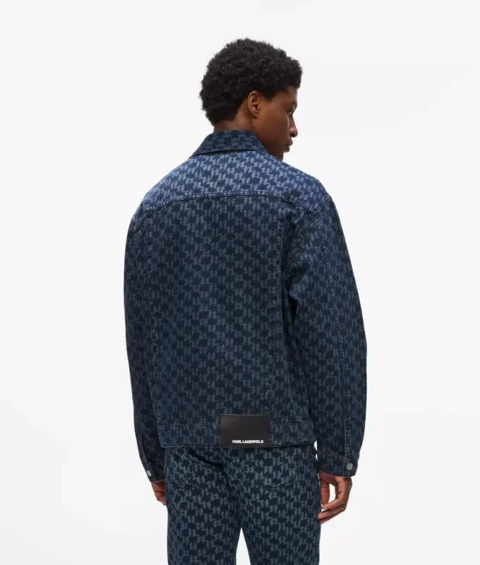 Denim jasje met all-over monogram