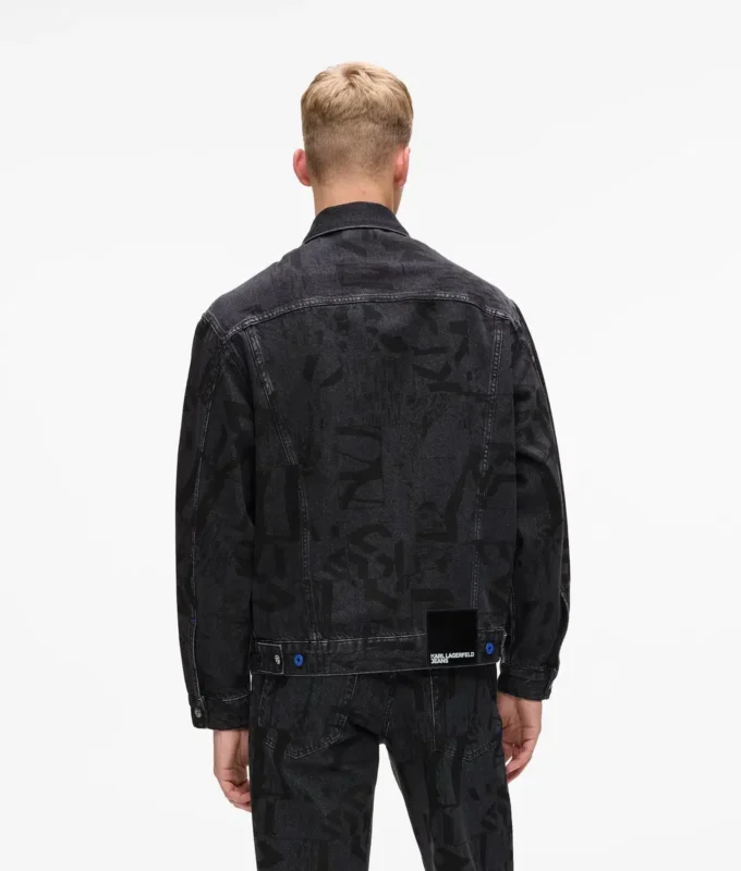 Denim jasje met all-over monogram