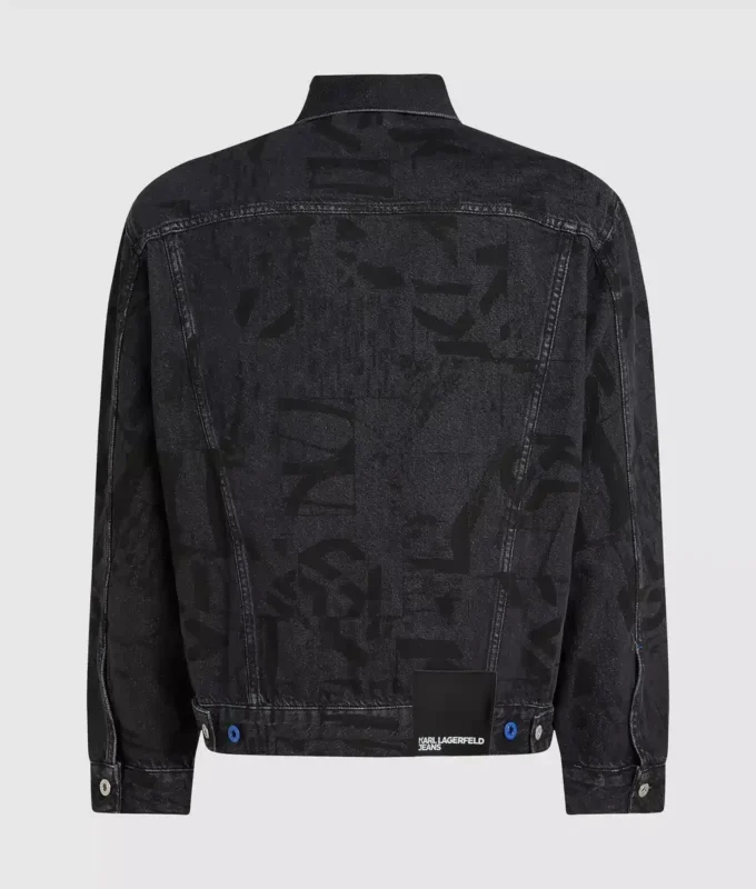 Denim jasje met all-over monogram