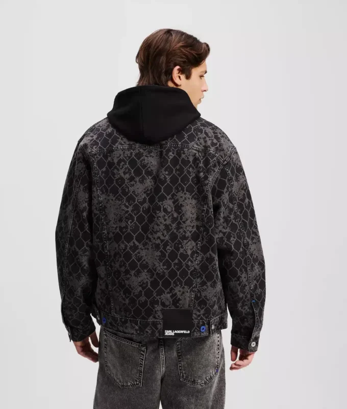 DENIM JASJE MET ALL-OVER PRINT