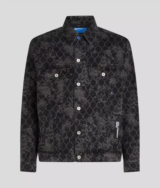 DENIM JASJE MET ALL-OVER PRINT