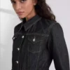 DENIM JASJE MET CONTRASTSTIKKING