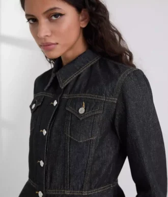 DENIM JASJE MET CONTRASTSTIKKING