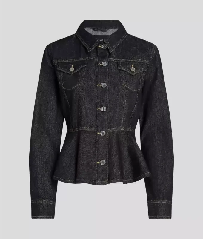 DENIM JASJE MET CONTRASTSTIKKING