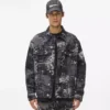 Denim jasje met verfeffect