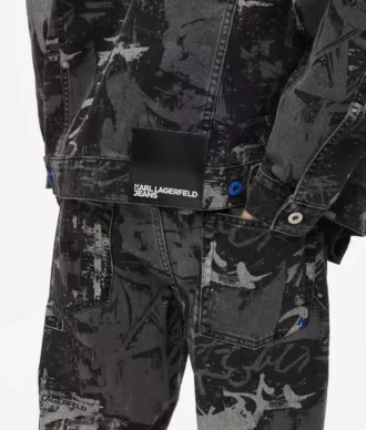 Denim jasje met verfeffect
