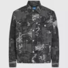 Denim jasje met verfeffect