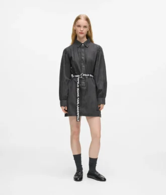 Denim jurk met ceintuur