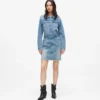 Denim jurk met ceintuur