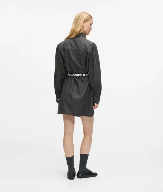 Denim jurk met ceintuur