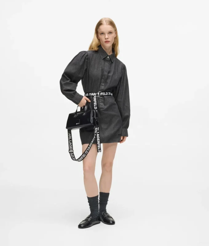 Denim jurk met ceintuur