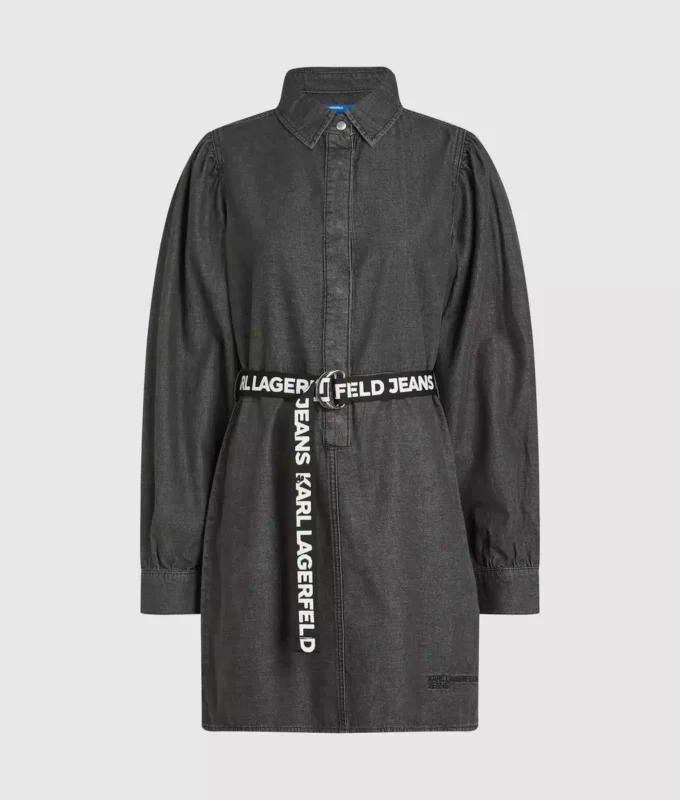 Denim jurk met ceintuur