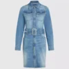 Denim jurk met ceintuur
