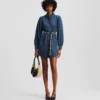 DENIM JURK MET POFMANCHETTEN