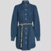 DENIM JURK MET POFMANCHETTEN