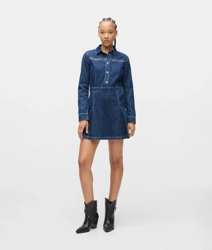 Denim jurk met studs
