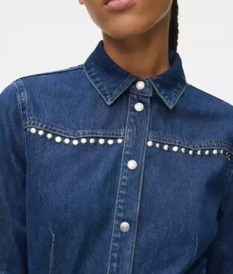 Denim jurk met studs