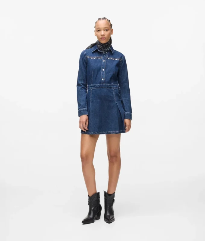 Denim jurk met studs