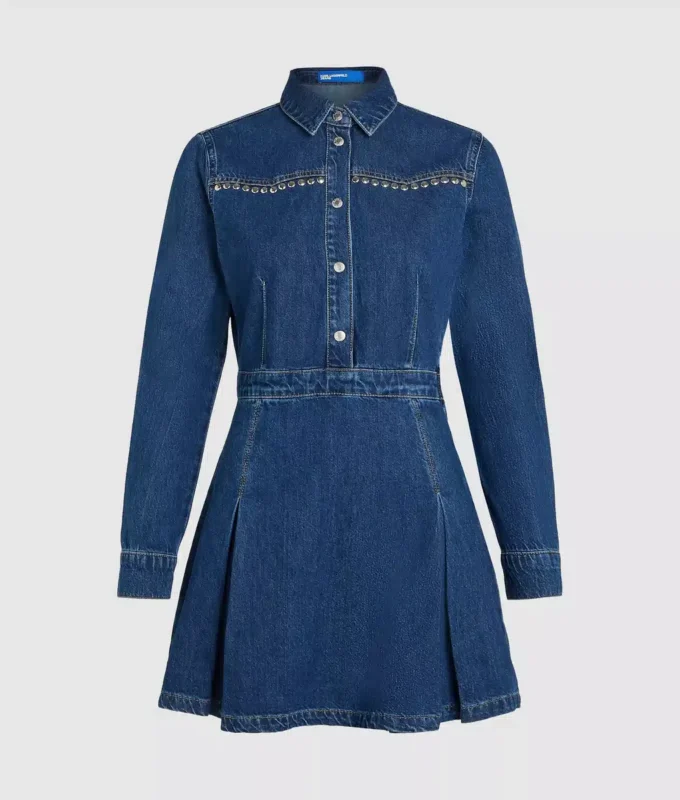 Denim jurk met studs