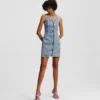 DENIM JURK MET V-HALS