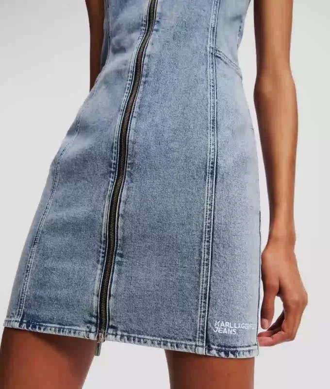 DENIM JURK MET V-HALS
