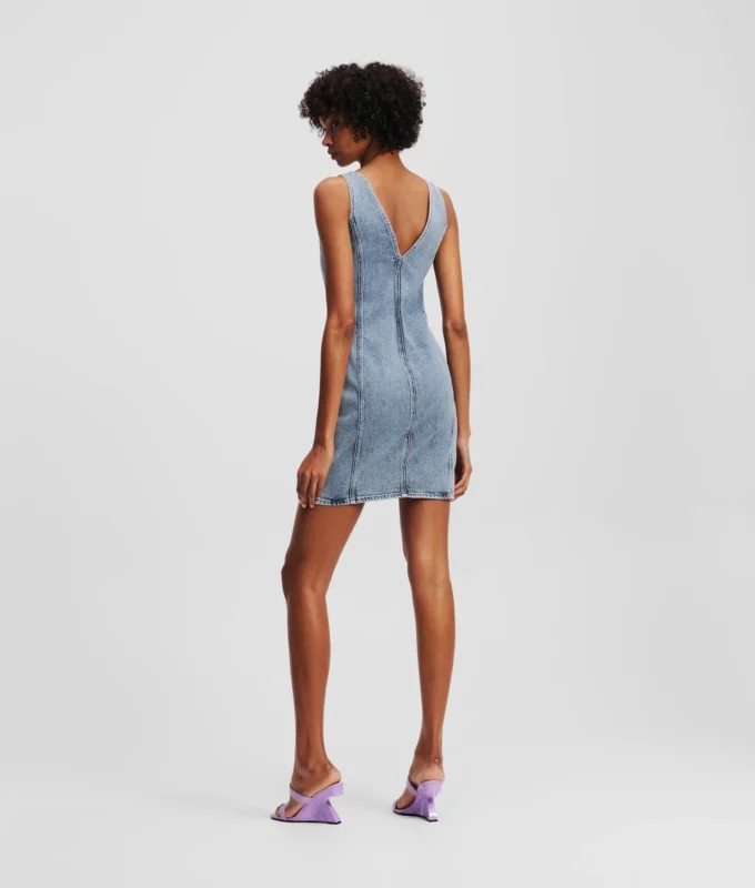 DENIM JURK MET V-HALS
