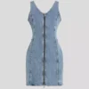 DENIM JURK MET V-HALS