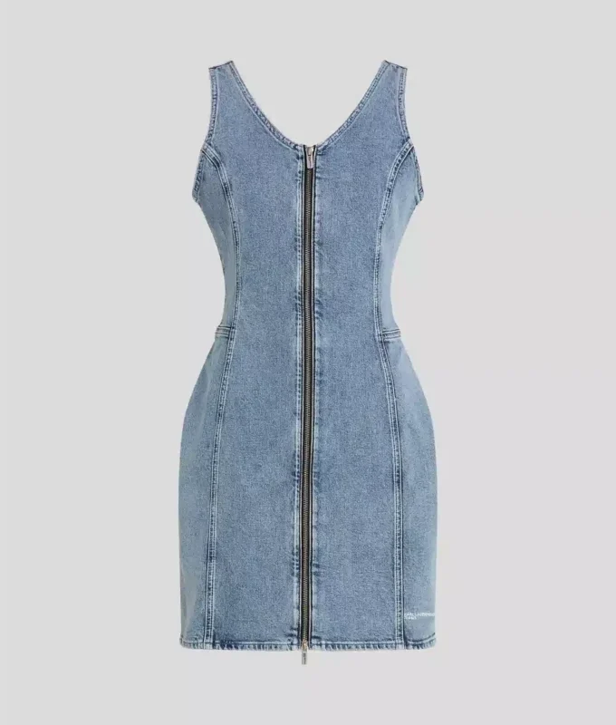 DENIM JURK MET V-HALS