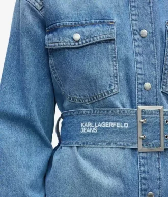 Denim overhemd met riem