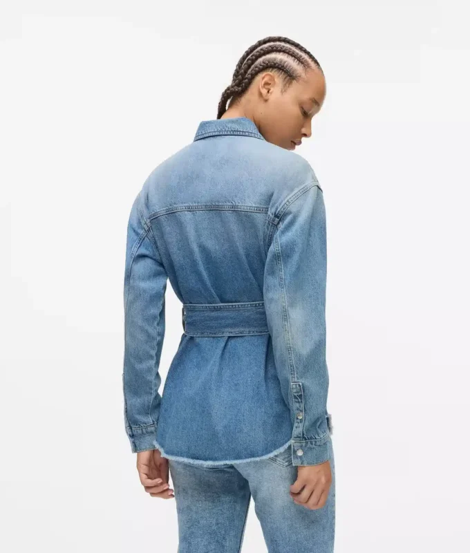 Denim overhemd met riem