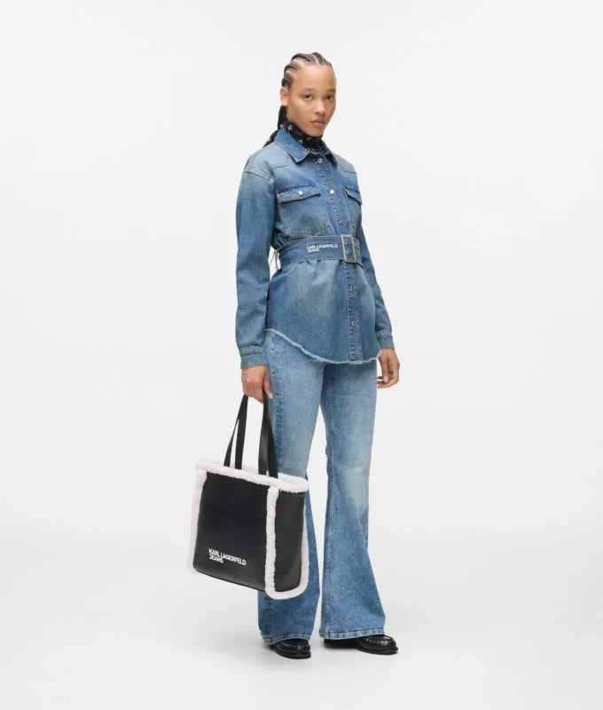 Denim overhemd met riem