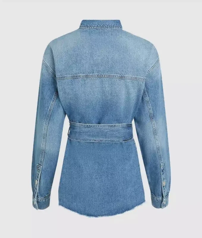 Denim overhemd met riem