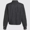Denim overhemd met strik aan de voorkant