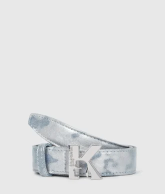 Denim riem met K-logo