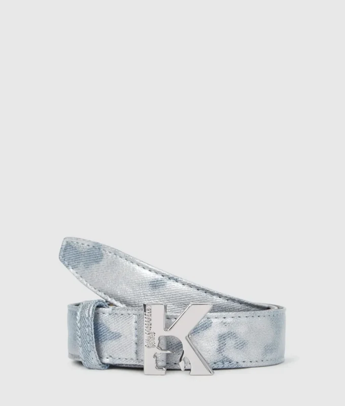 Denim riem met K-logo