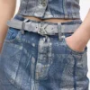 Denim riem met K-logo