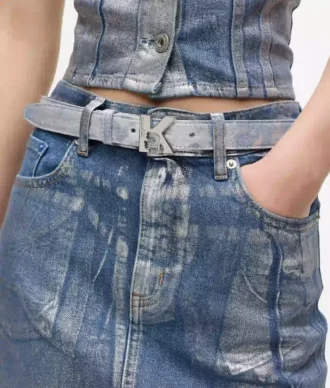 Denim riem met K-logo