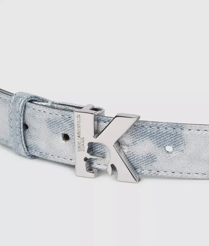Denim riem met K-logo