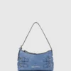 Denim schoudertas met gesp